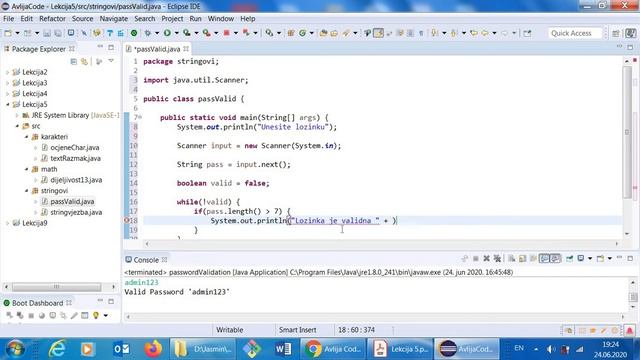 Java Tutorials - Lekcija 5 - PASSWORD VALIDATION - lozinka смотреть онлайн