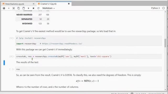 Python - Cramér's V (Independence) смотреть онлайн