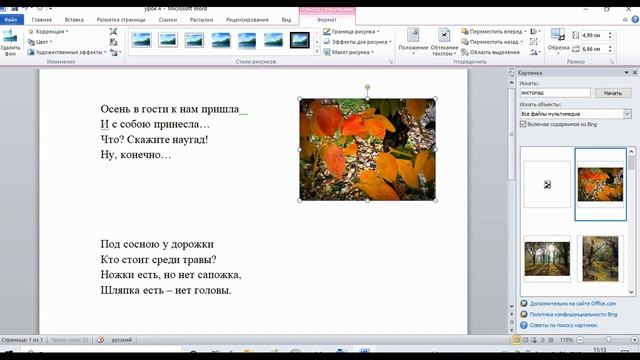 Работа в программе Word. Урок 4. Вставка изображения из интернета смотреть онлайн