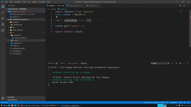 Nodejs, PostgreSQL & Typescript, REST API CRUD смотреть онлайн