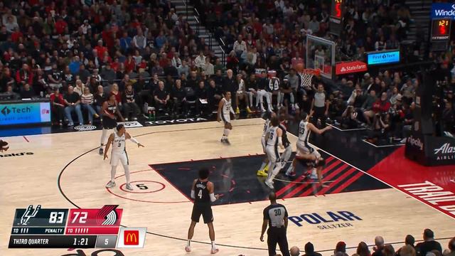Ibou Badji Highlights | Trail Blazers vs. Spurs | Dec. 28 смотреть онлайн