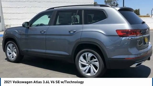 2021 Volkswagen Atlas 3.6L V6 SE w/Technology FOR SALE in Corona, CA V9553 смотреть онлайн