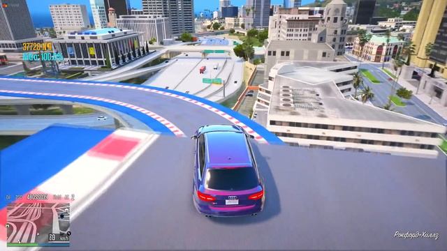 ГОНИ ИЛИ УМРИ! СМОЖЕТ ЛИ FORD MUSTANG ОБОГНАТЬ NISSAN GTR НА КРУТОЙ ТРАССЕ НАД ГОРОДОМ? ГТА 5 МОДЫ! смотреть онлайн