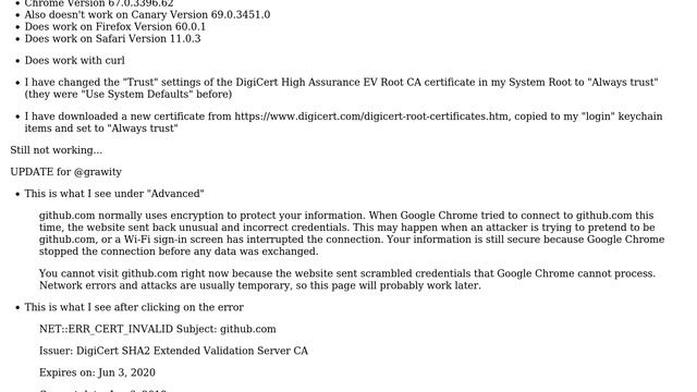 Your connection is not private github.com NET::ERR_CERT_INVALID + DigiCert High Assurance EV... смотреть онлайн