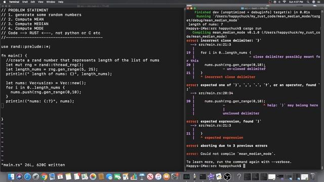 Rust (Part 2): Use rand crate to generate random numbers and compute their Mean смотреть онлайн