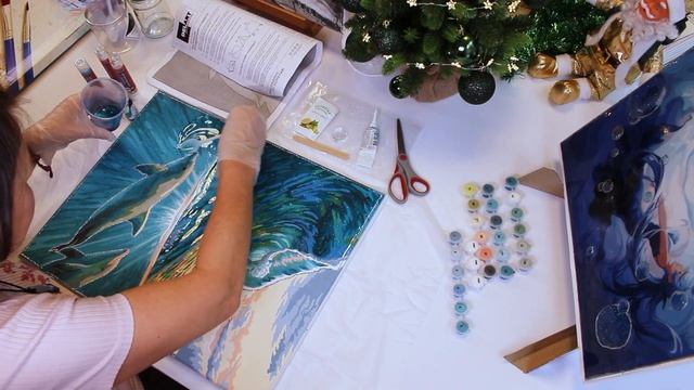 Как работать с эпоксидной смолой? Декор картины по номерам DeLart смотреть онлайн