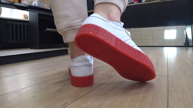 Adidas Sambarose FZ1831 (White-Red) Onfeet Review | sneakers.by смотреть онлайн