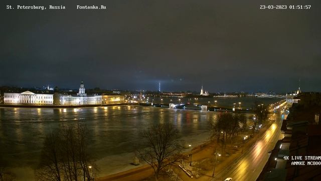 Дворцовый мост машет крыльями 4K видео первой технологической разводки 23 марта 2023 смотреть онлайн