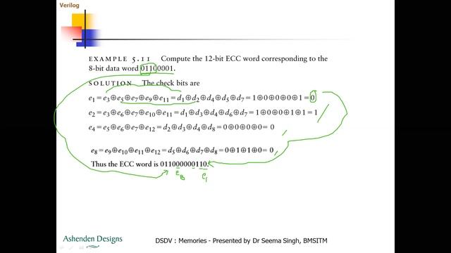 DSDV Lec 4 on Memory Error and Hamming code by Dr Seema Singh, Professor, BMSIT смотреть онлайн