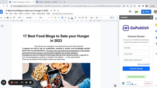 Export Google Docs to Wordpress: GoPublish Demo (1 click add-on!!) смотреть онлайн