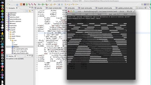 Donut.c - Obfuscated C Program смотреть онлайн