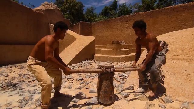Summer Living 185Days In 1M Dollars Underground House Building Water Slide Into Giant Swimming Pool