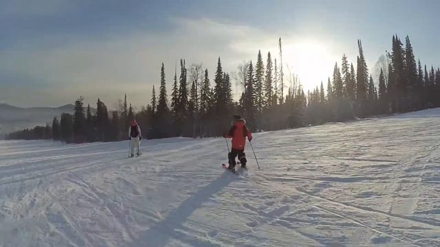 Первый спуск на лыжах Шерегеш смотреть онлайн
