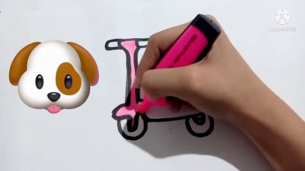 Draw a picture Samokat for kids/Рисуем самокат для детей/Bolalar uchun Samokat rasmini chizish/