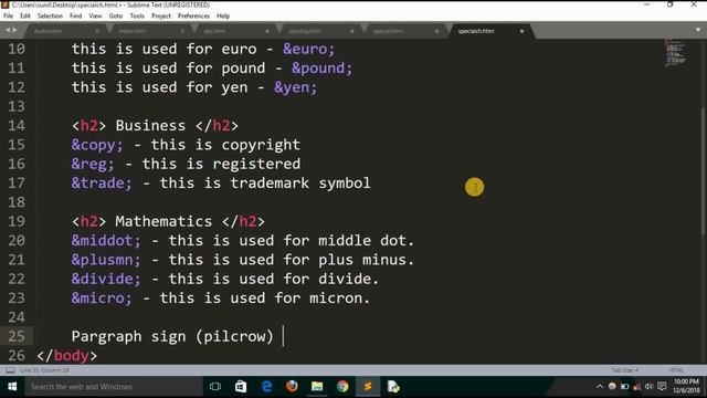 Special characters in HTML | Learn HTML in Hindi | Shiva web tutorial смотреть онлайн