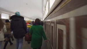Russia, Moscow, 2X Metro ride from Комсомо́льская to Ку́рская