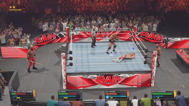 Cody Rhodes vs Stone cold vs Goldberg vs Braun Strowman Fatat 4-Way Match смотреть онлайн