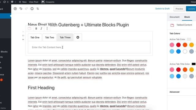 Tabbed Content Block for Gutenberg Editor смотреть онлайн