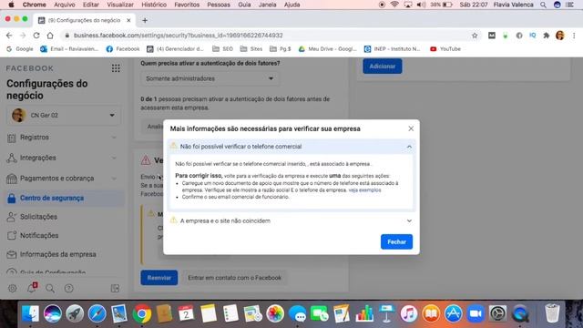 Problemas na VERIFICAÇÃO de sua EMPRESA no FACEBOOK. Como resolver? | por Flávia Valença смотреть онлайн