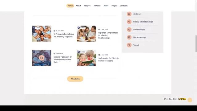 Modern Housewife Women and Family WordPress Blog Theme children recipe Morisaki смотреть онлайн