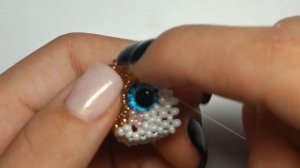 Голова 2 часть с глазами. Котик из бисера. Амигуруми. Мастер класс.