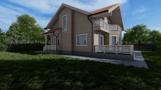 2021.07.23 - Деревянный домик из газобетона.