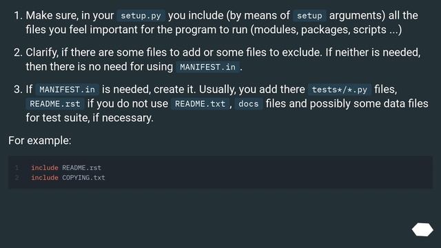 Do python projects need a MANIFEST.in, and what should be in it? смотреть онлайн