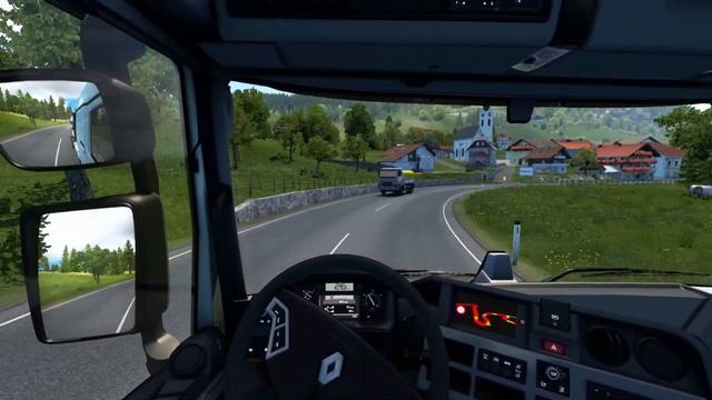 Renault T - Wood Shavings Transport - Euro Truck Simulator 2 | Logitech g29 gameplay смотреть онлайн