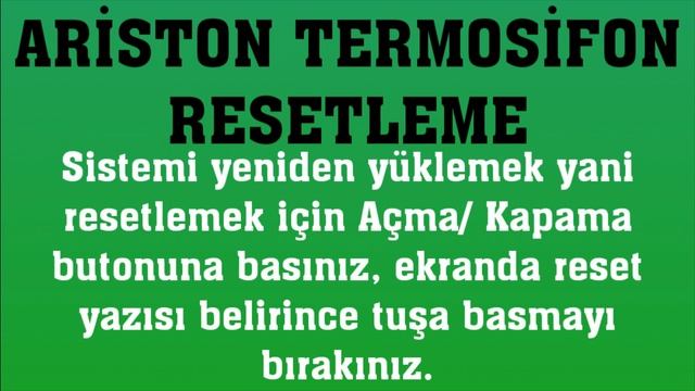 Ariston Termosifon Resetleme Nasıl Yapılır? смотреть онлайн