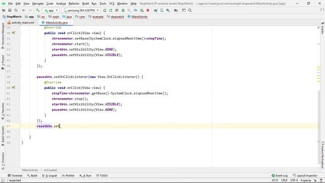 How to create Stopwatch application in Android studio Part 2|Learning Bot| смотреть онлайн