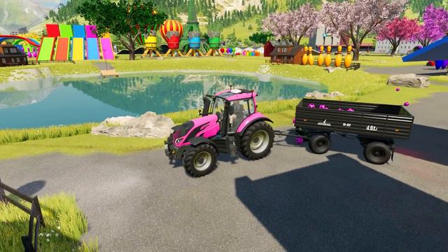 TRANSPORTING MINI SOCCER BALLS WITH VALTRA TRACTORS CHALLENGE - Farming Simulator 22 смотреть онлайн