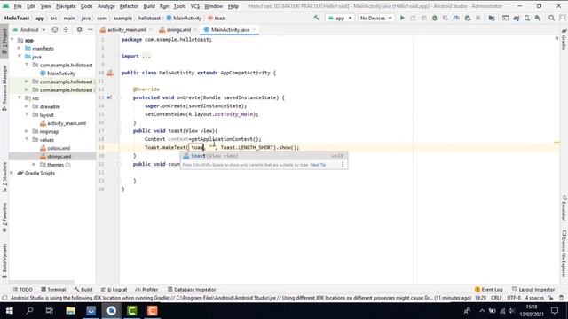 HELLO TOAST ANDROID STUDIO смотреть онлайн