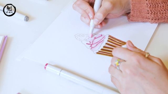 Онлайн урок 'Иллюстрация маркерами Капкейк' смотреть онлайн