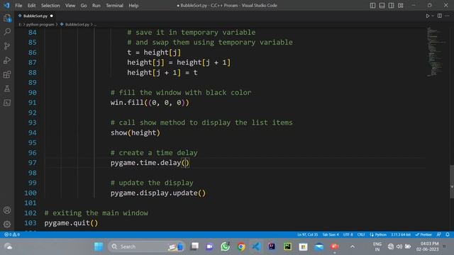 Bubble Sort Visualizer/python projects смотреть онлайн