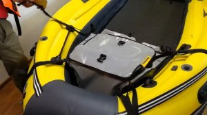 Лодка ПВХ Риф Скат 370Fi интегрированный фальшборт желто-серая