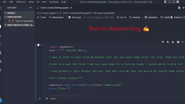 Convert text to Handwriting Using Python | 4 line of code | Data Scientist смотреть онлайн