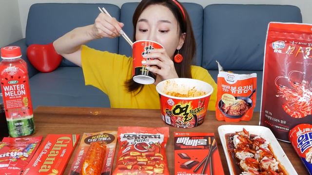 [Mukbang ASMR] 매운맛 🔥 편의점 음식 핵불닭볶음면 만두 틈새라면 디저트 먹방 Korea Convenience Store Food Eatingshow Ssoyoung