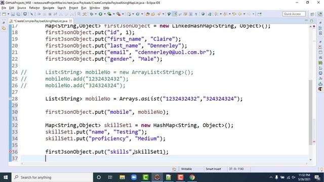 37. Create Complex JSON Payload Using Java For Rest Assured смотреть онлайн
