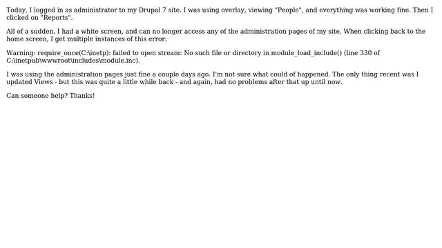 Drupal: Can no longer access administration pages - Warning/Error (2 Solutions!!) смотреть онлайн