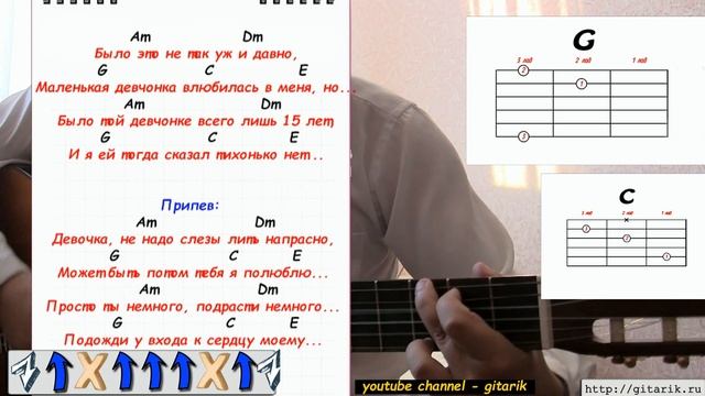 Армейская песня - Девочка (Разбор на гитаре) смотреть онлайн