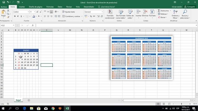 Como hacer un calendario en excel 2016 смотреть онлайн
