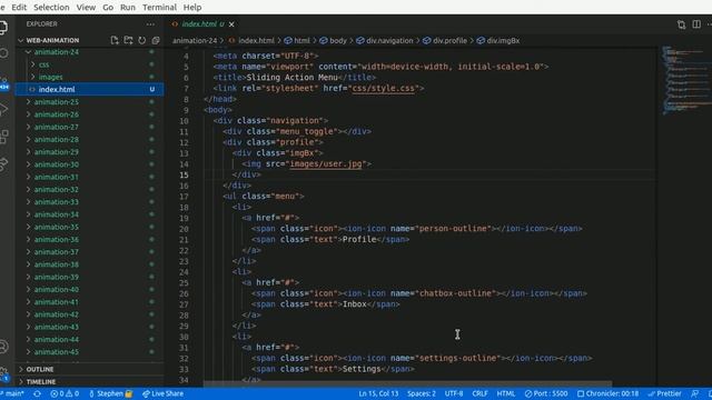 Sliding Action Menu with HTML, CSS, Javascript - App Stack смотреть онлайн