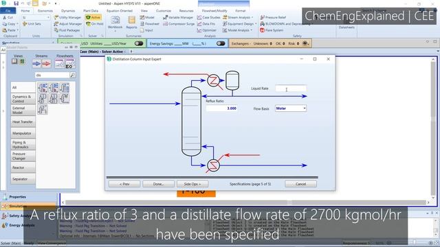 Aspen HYSYS Simulation V11 For Absolute Beginner I Tutorial 2 - Distillation Column I CEE смотреть онлайн