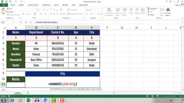 How to use Vlookup Hlookup Formula Together in Excel in Hindi смотреть онлайн