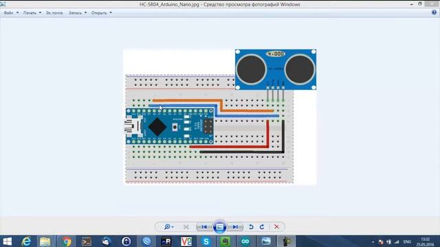 Ультрозвуковой дальномер HC SR04. Подключение его к Arduino nano смотреть онлайн