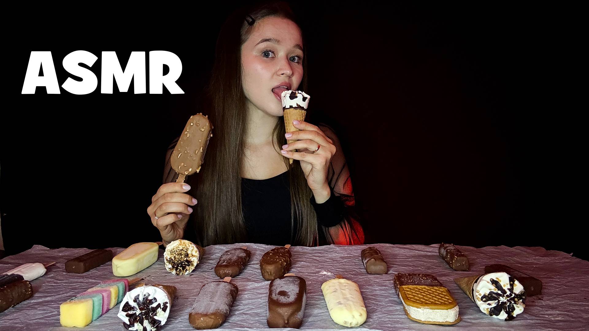 АСМР итинг мороженого смотреть онлайн