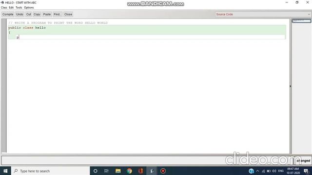 #1 JAVA BLUEJ | WAP TO PRINT THE WORD HELLO WORLD смотреть онлайн
