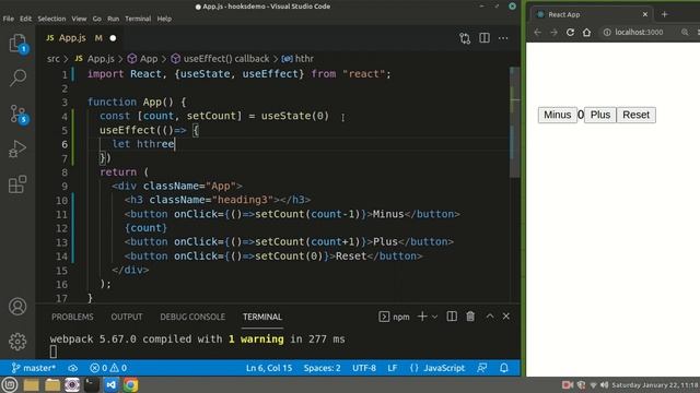React JS Hooks - useState & useEffect смотреть онлайн