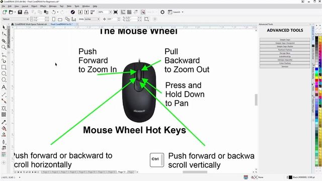 CorelDRAW for Beginners Moving Around in the Work Space Training Tutorial смотреть онлайн