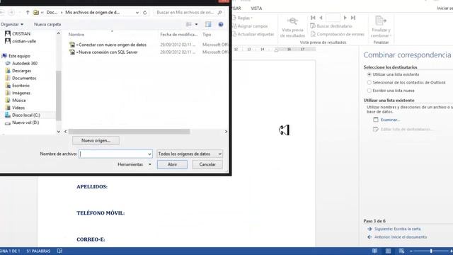 Combinación de correspondencia MS WORD - MS ACCESS 2013 смотреть онлайн